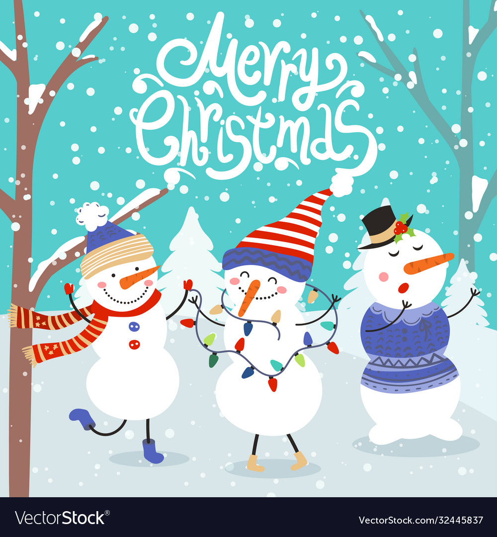 Merry christmas and happy new year winter Vector Image Merry christmas and happy new year winter