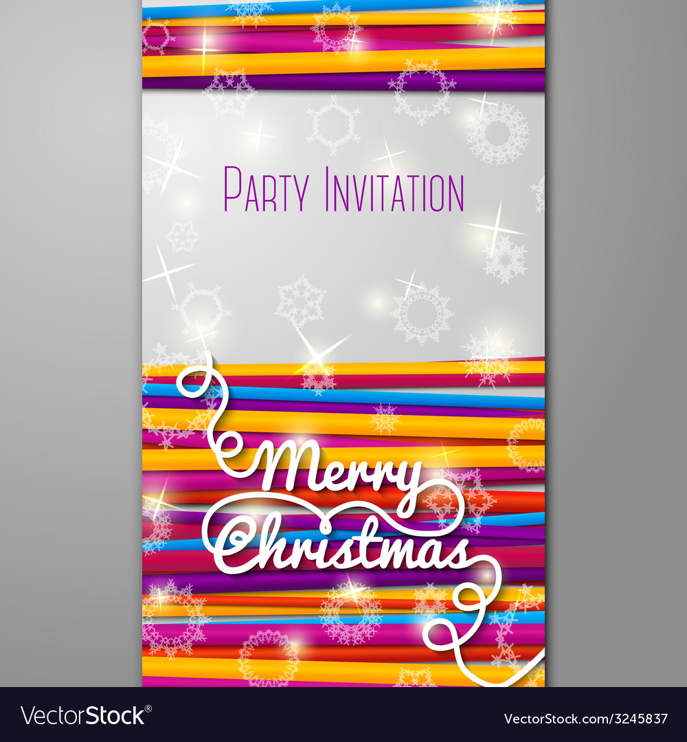 Merry christmas party invitation - bright laces