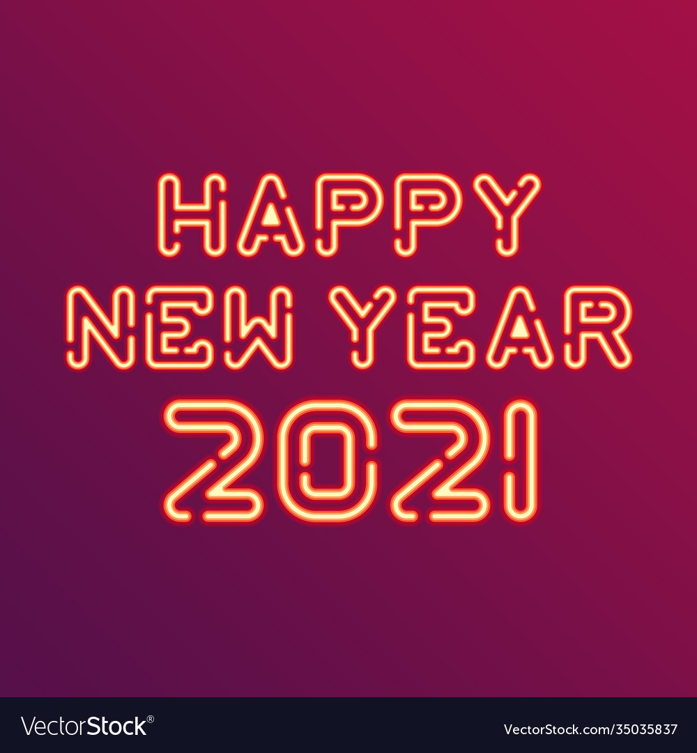 New year design neon figures vector image New year design neon figures