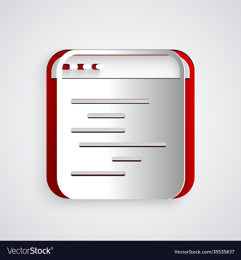 Paper cut software web developer programming code vector image Paper cut software web developer programming code