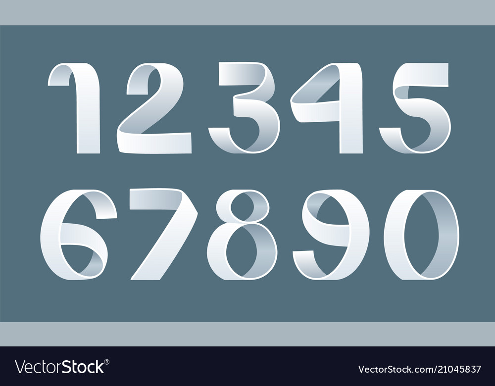 Paper Folding Numbers - Ribbon Script
