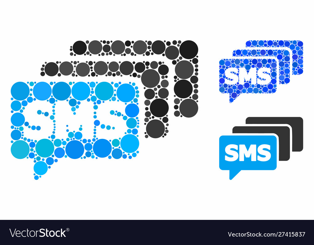 Sms queue composition icon circle dots vector image Sms queue composition icon circle dots