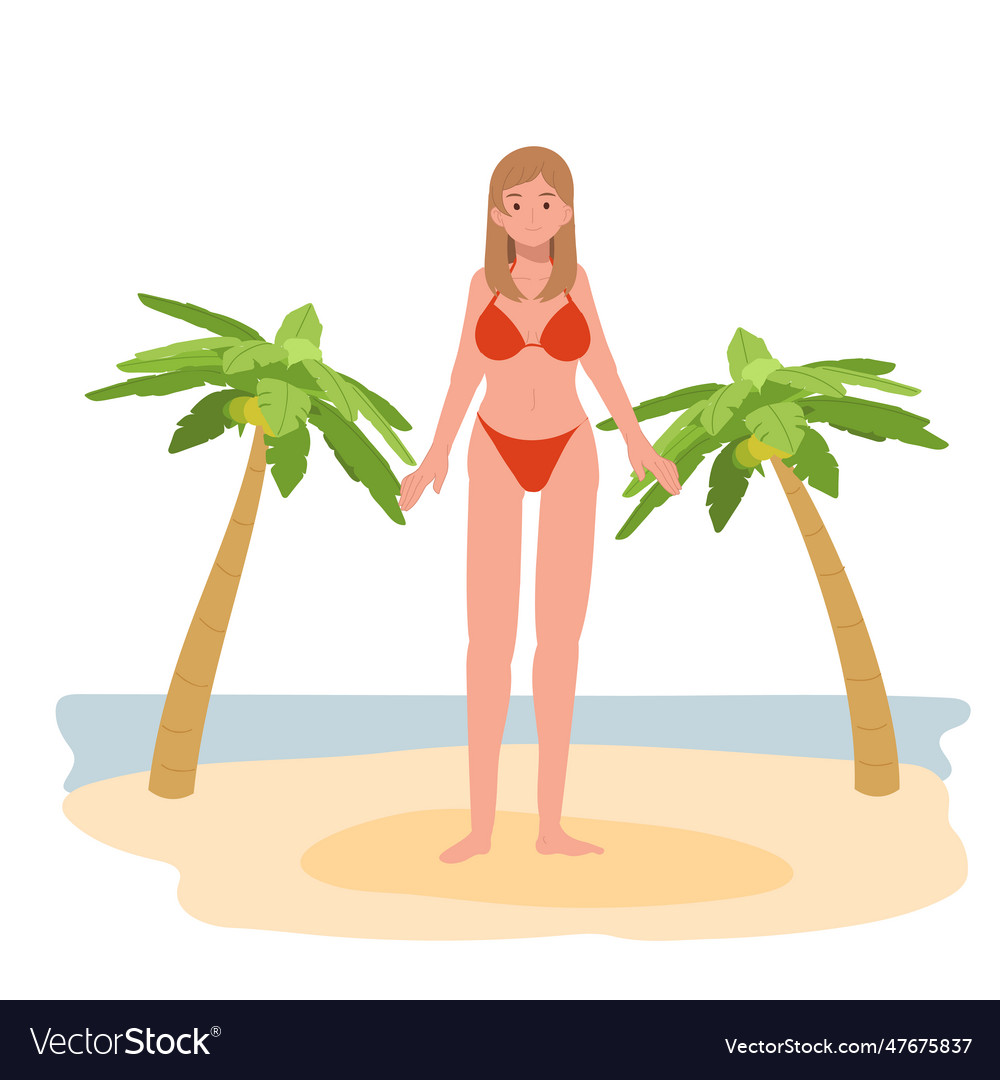 Sommer Strand Urlaub Thema glücklich Mädchen in Bikini