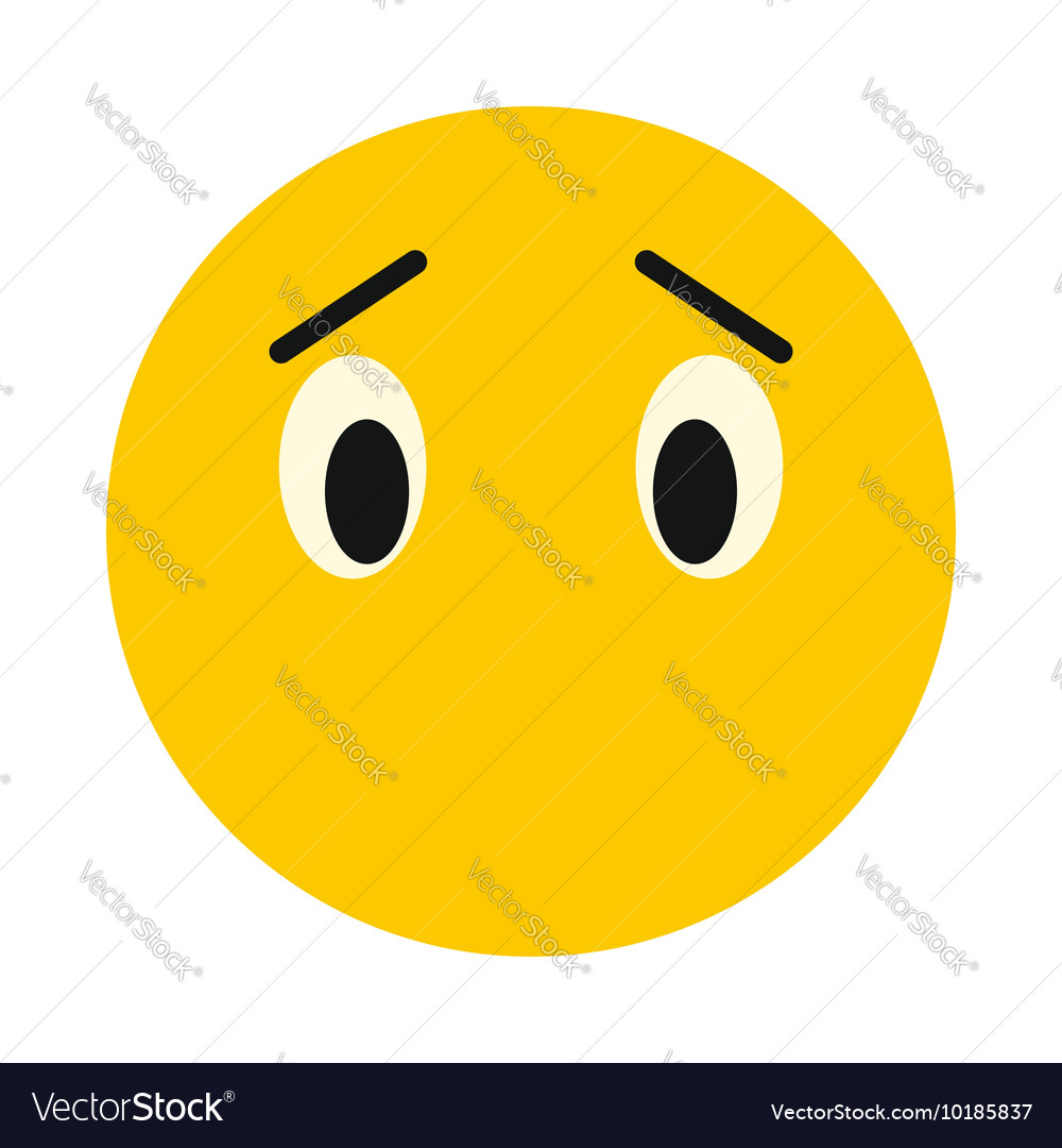 Thoughtful smiley icon flat style Royalty Free Vector Image