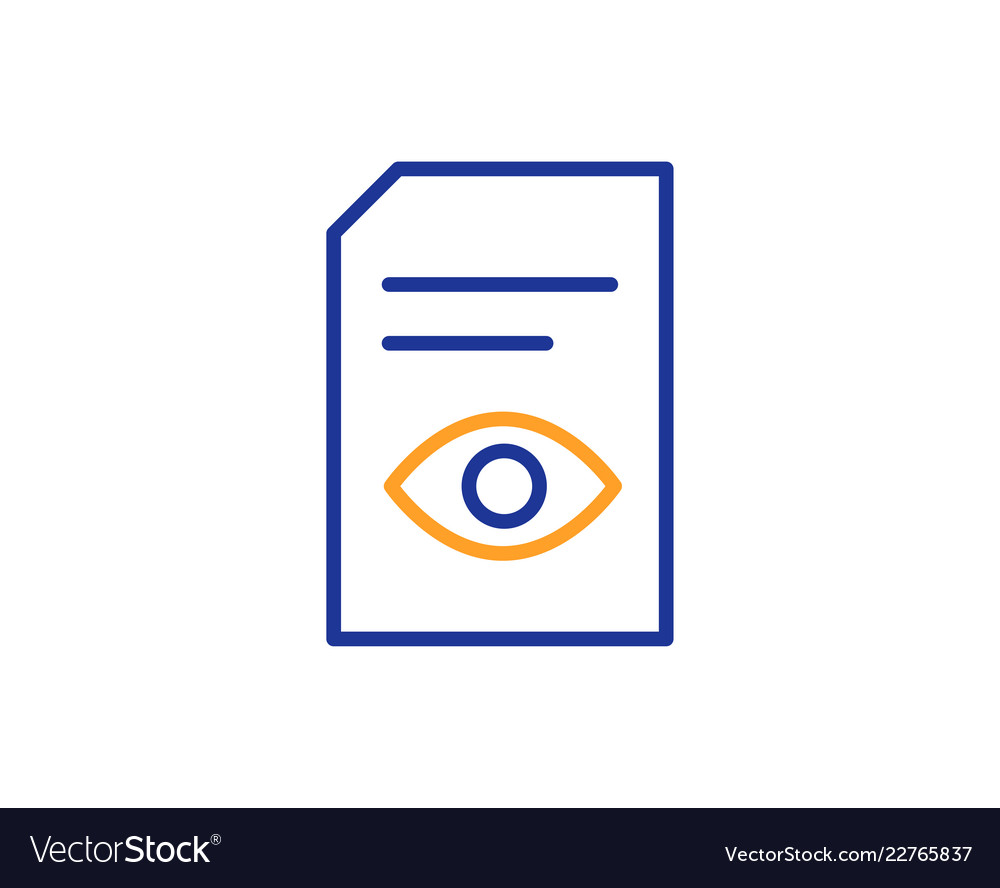 View document line icon open file sign vector image View document line icon open file sign