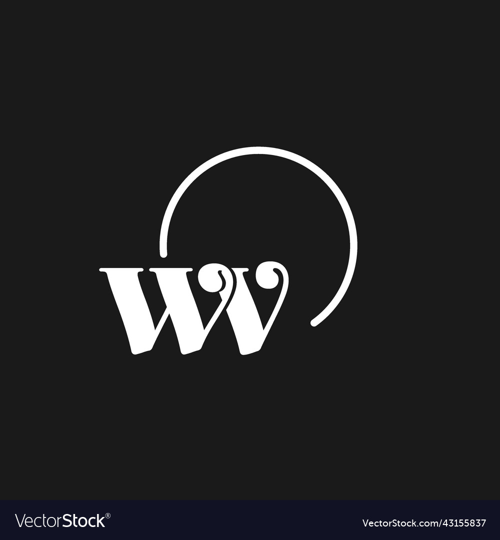 Wv logo initials monogram with circular lines
