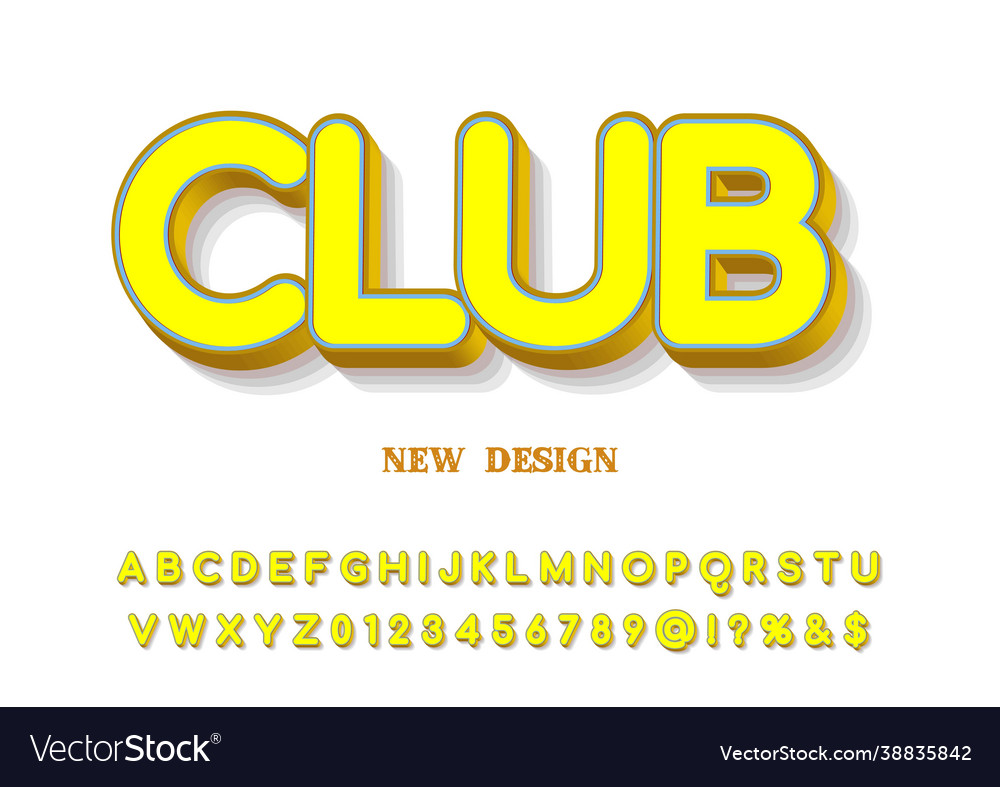 3d font typeface abstract modern alphabet Vector Image