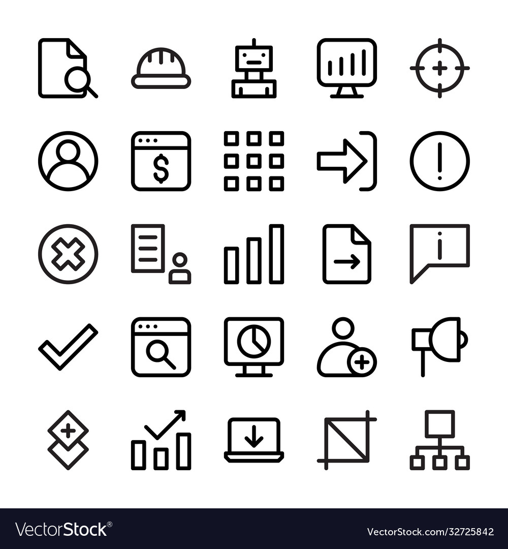 A set user interface line icons