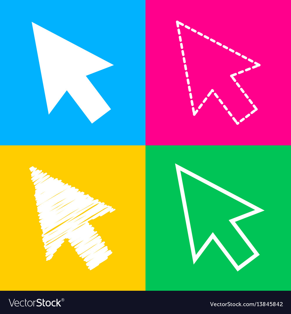 Arrow sign four styles of icon