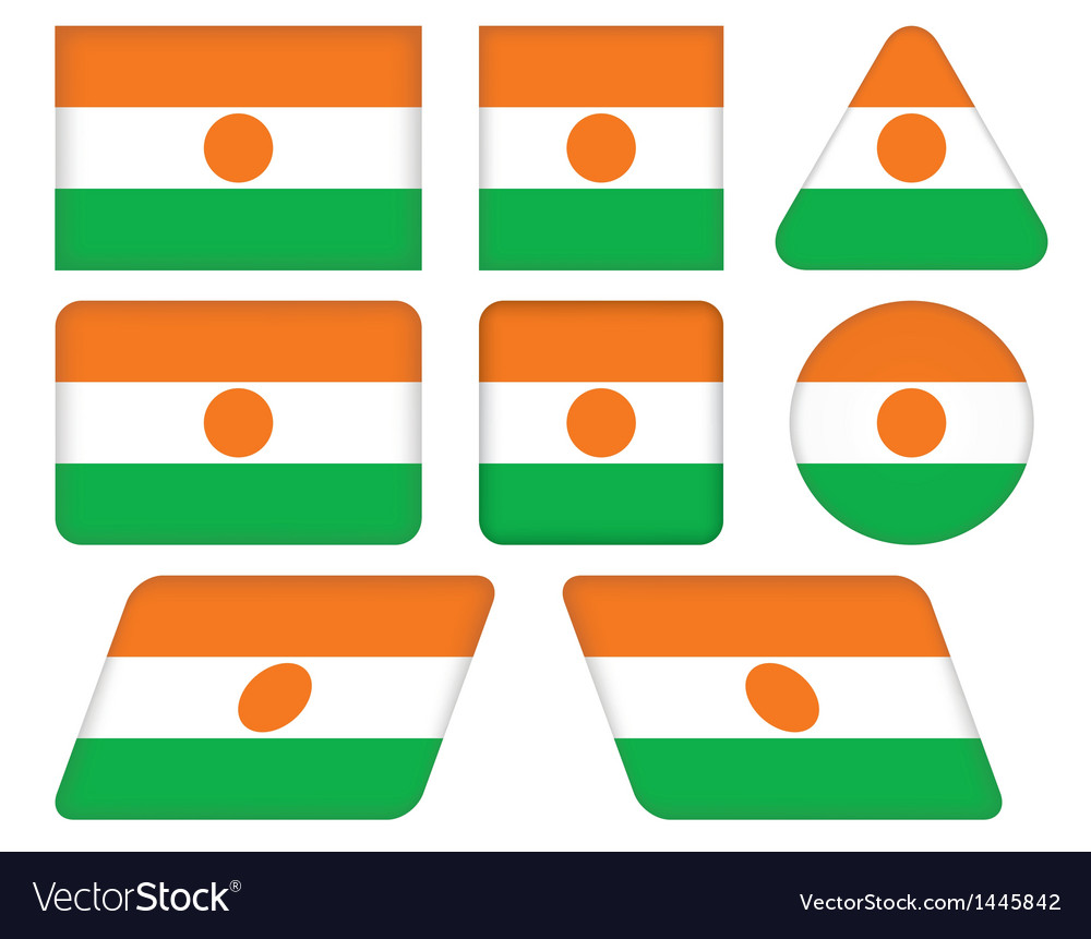 Buttons with flag of niger