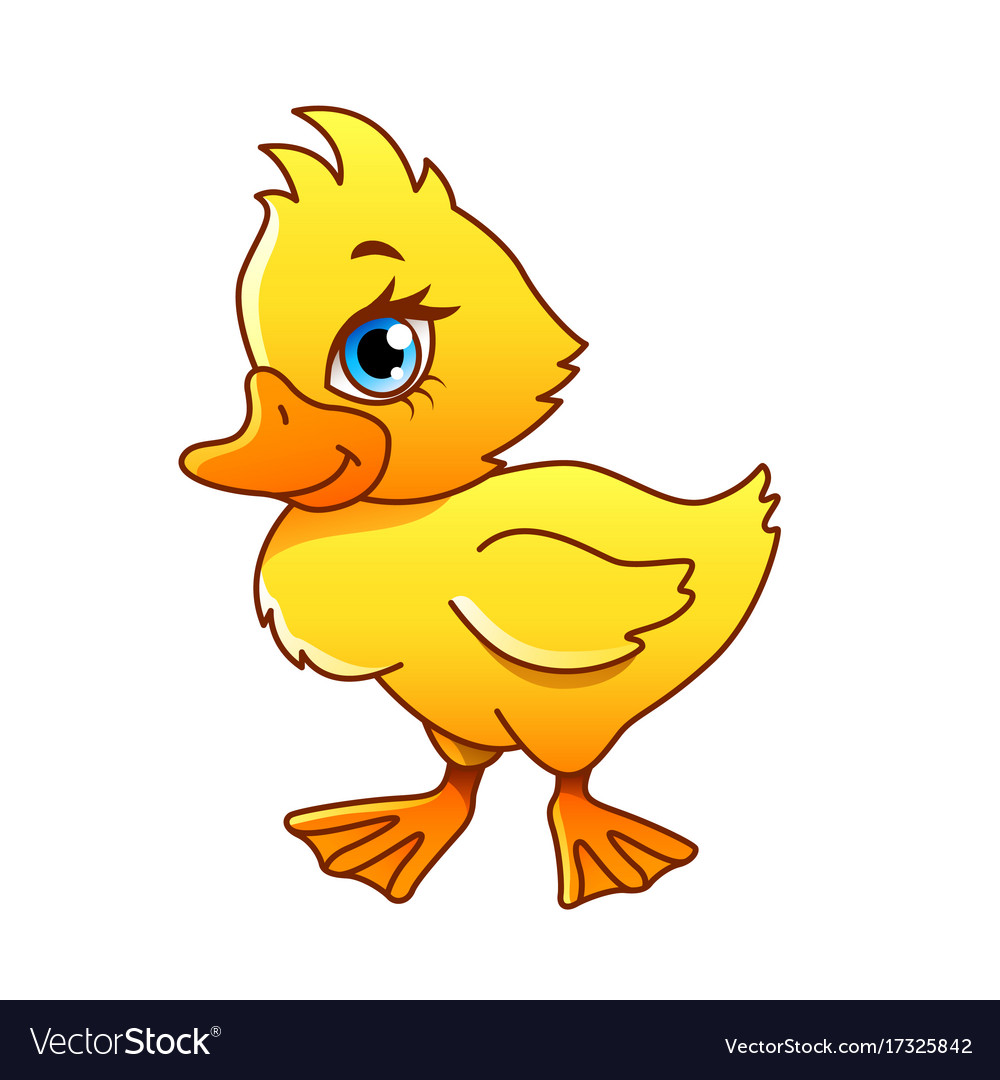 Cartoon duck isolated Royalty Free Vector Image