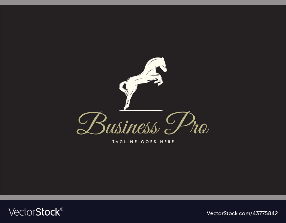 Classic horse logo with fancy script font