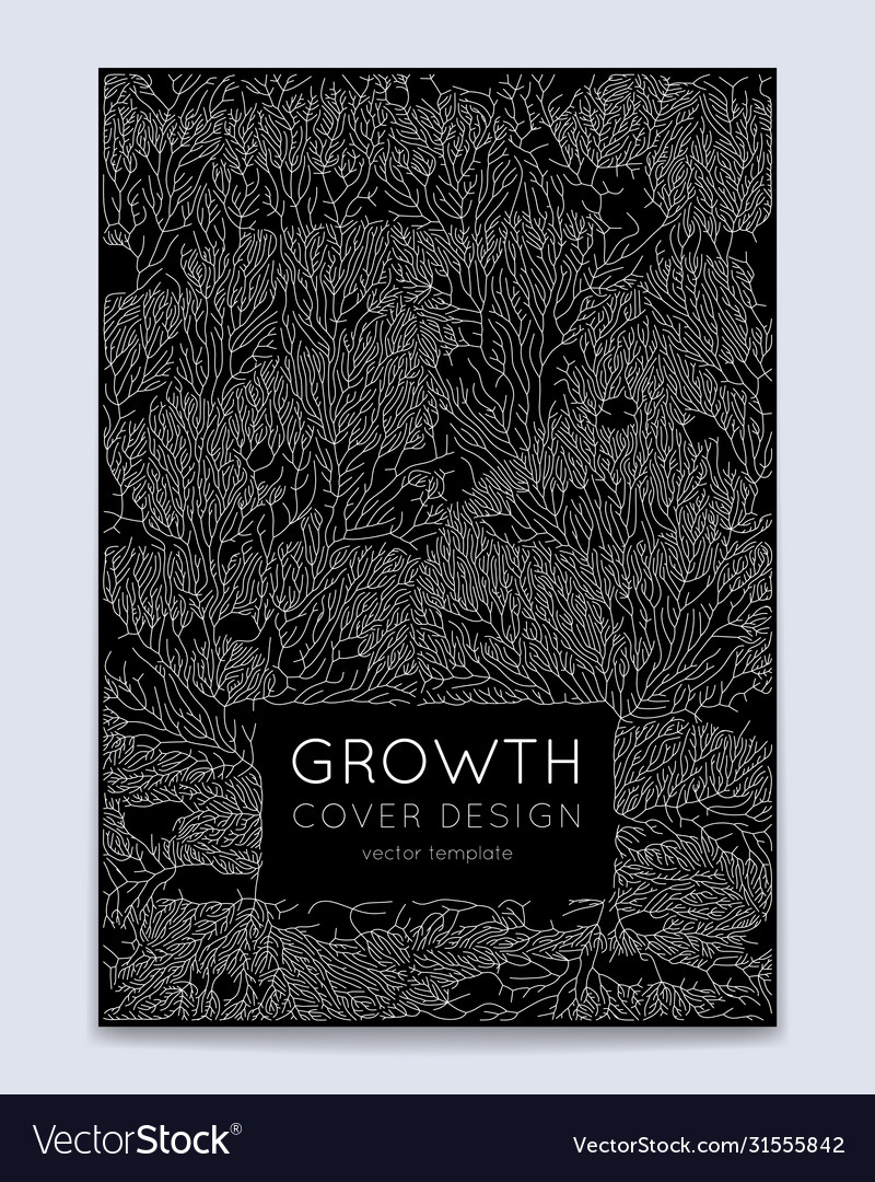 Cover with generative branch growth pattern vector image Cover with generative branch growth pattern