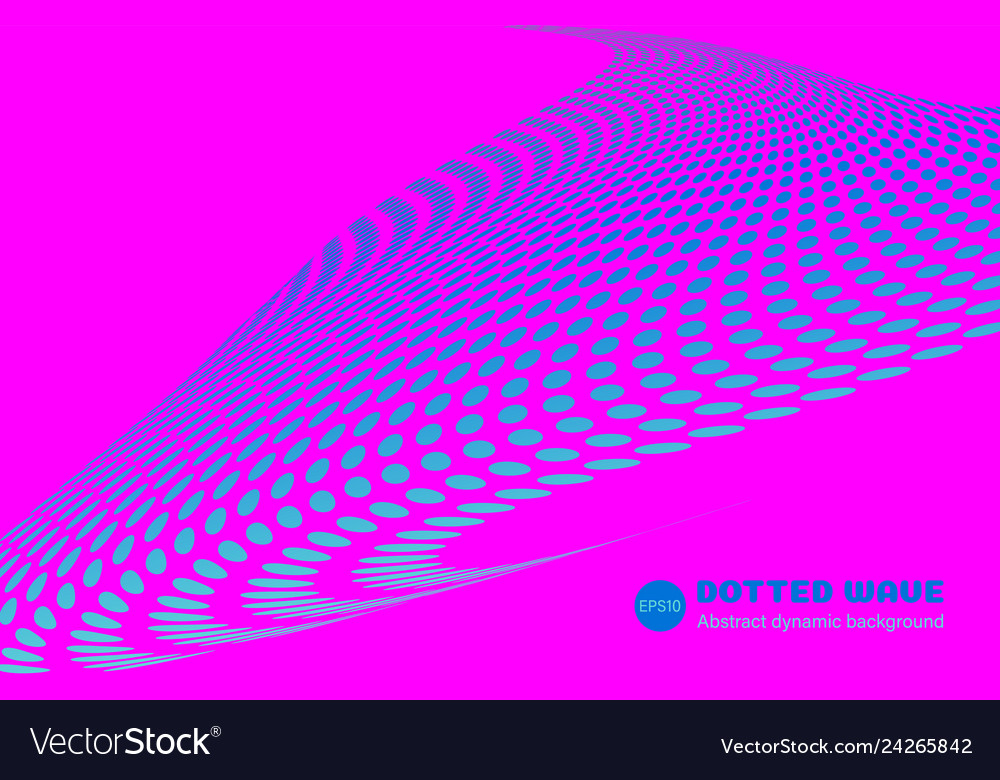 Dotted dynamic waves backdrop in minimalist style vector image Dotted dynamic waves backdrop in minimalist style