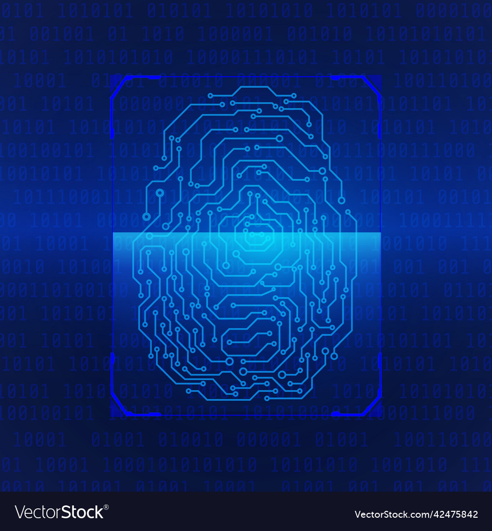 Fingerprint security scan vector image Fingerprint security scan