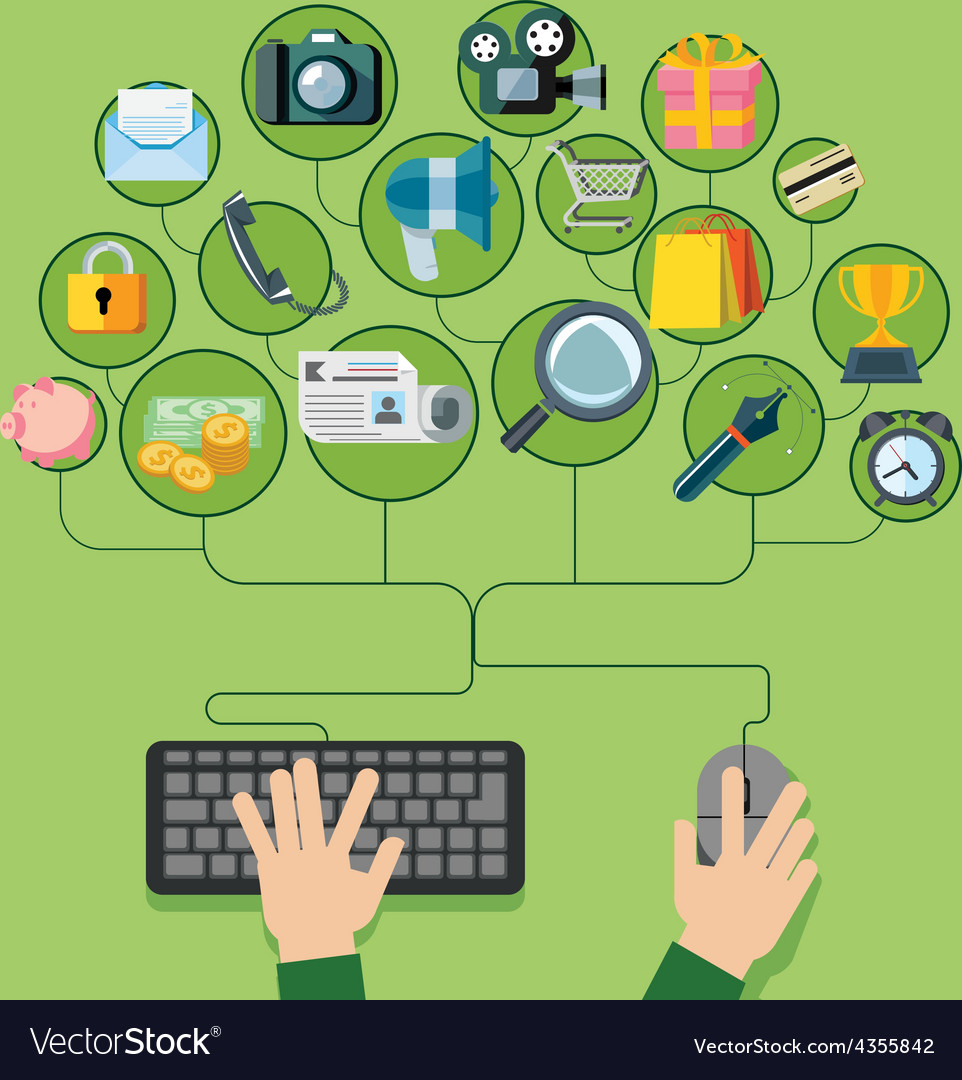 Flat design icons set