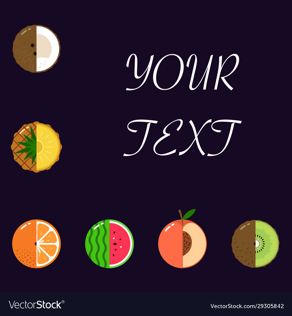 Fruits equally oriented pattern isolated vector image Fruits equally oriented pattern isolated