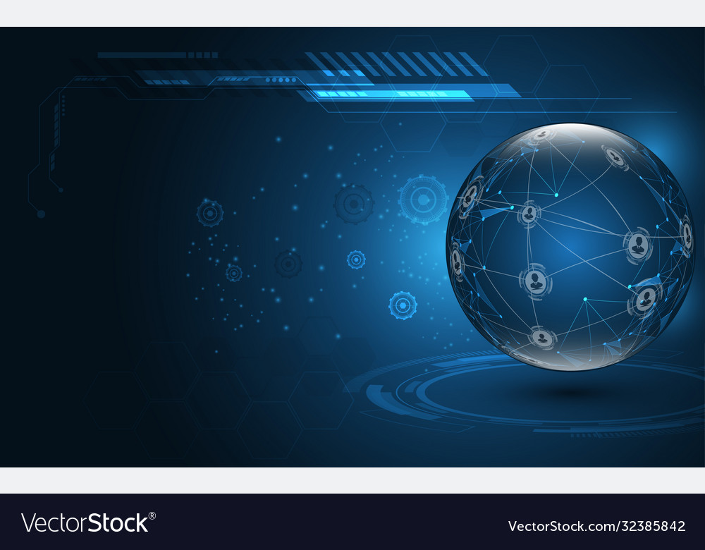 Globale Netzwerkverbindung Weltkarte abstrakt vector image Globale Netzwerkverbindung Weltkarte abstrakt