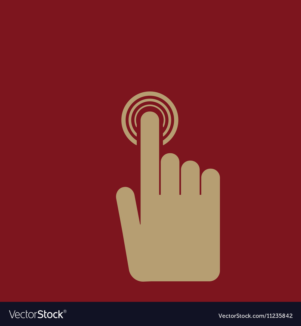 Hand click icon cursor symbol flat