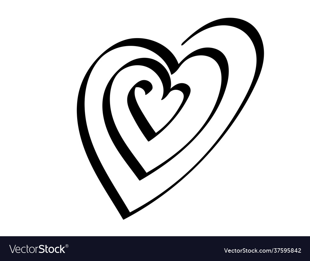 Herz Handzug doodle Element