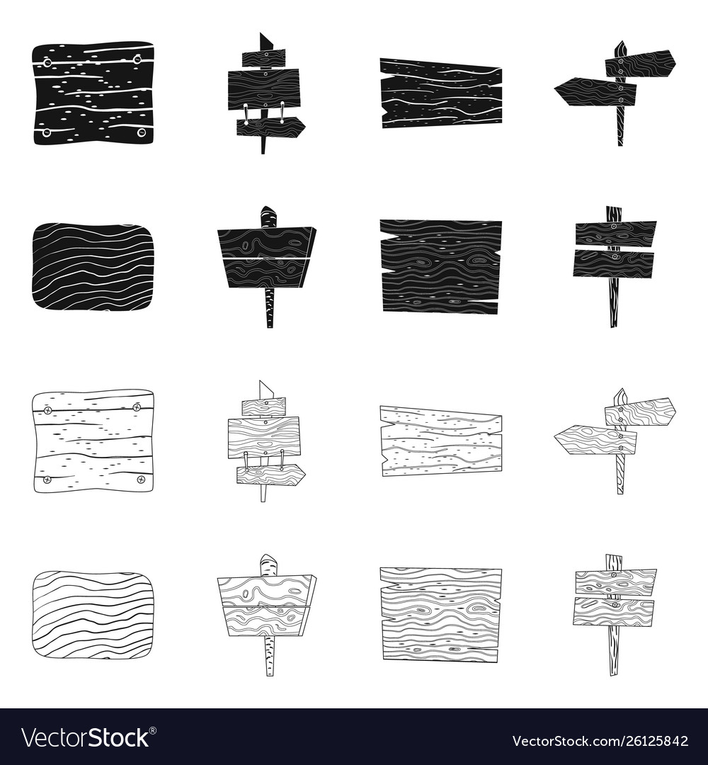 Isolated object raw and forest logo set vector image Isolated object raw and forest logo set