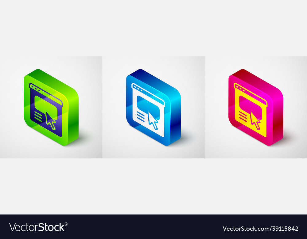 Isometric ui or ux design icon isolated on grey vector image Isometric ui or ux design icon isolated on grey