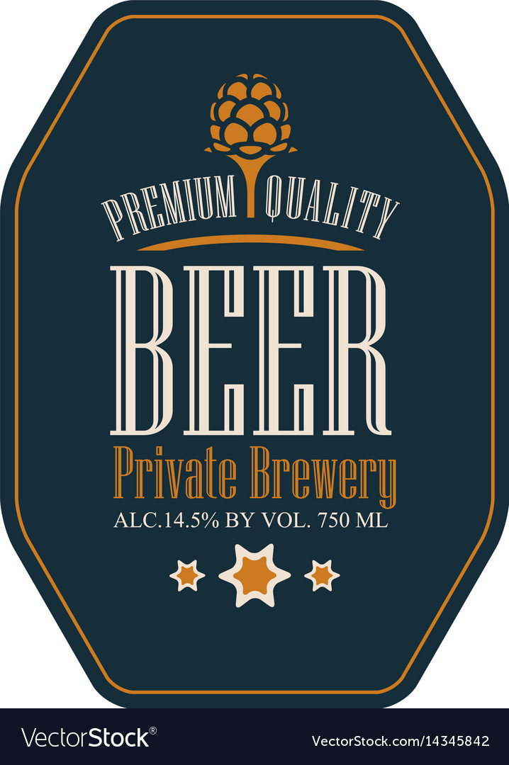 Label for beer in a retro style with malt Vector Image