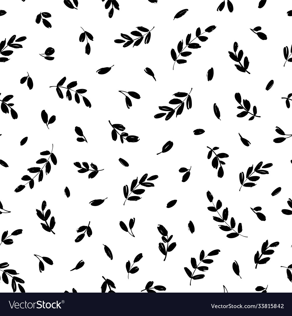 Leaves and branches seamless pattern Royalty Free Vector