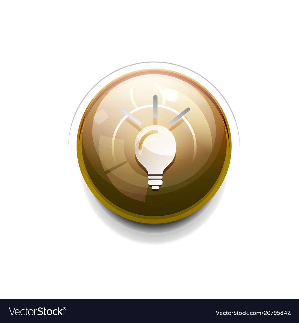 Light bulb new idea concept web button vector image Light bulb new idea concept web button