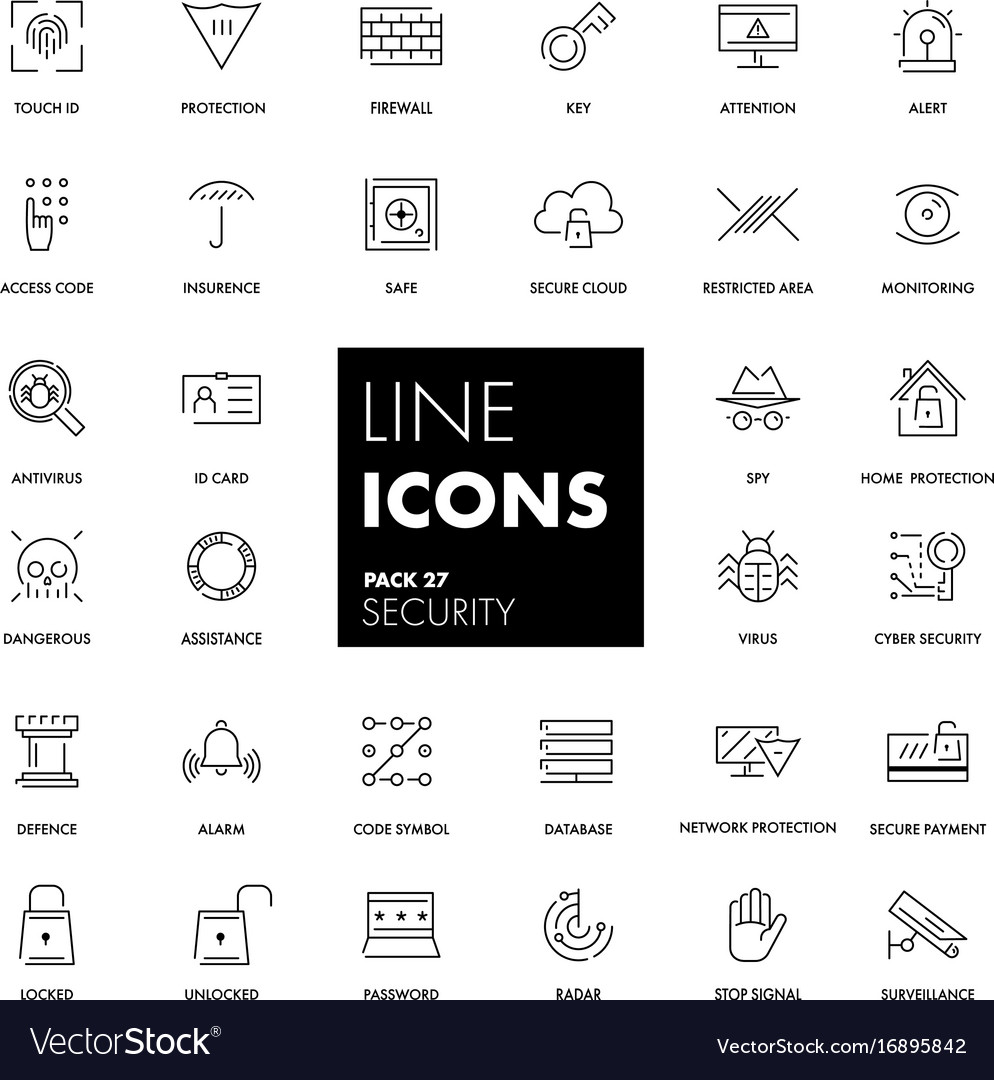 Line icons set security