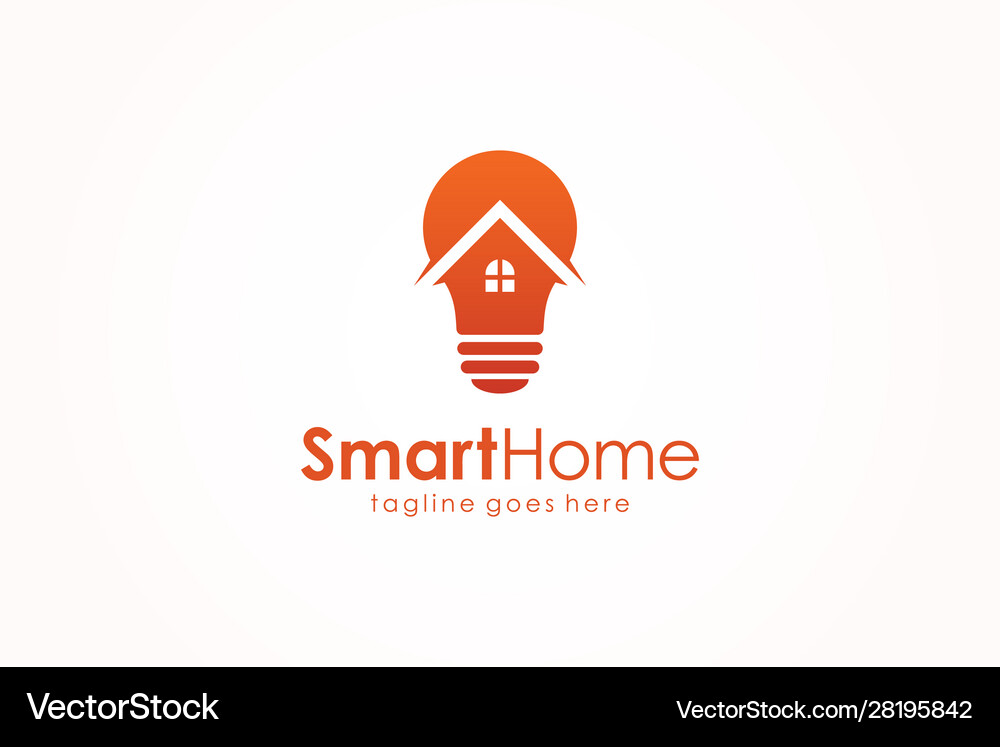 Logo house and bulb symbol Royalty Free Vector Image