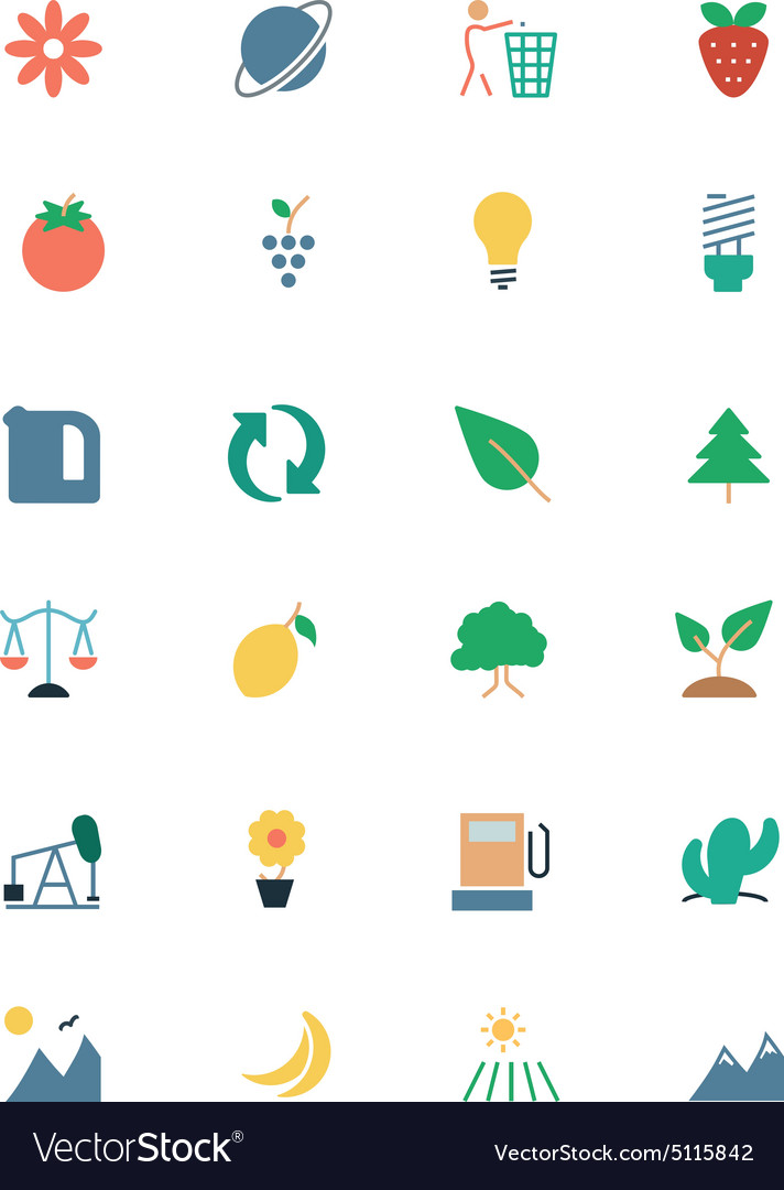 Nature and ecology colored icons 2
