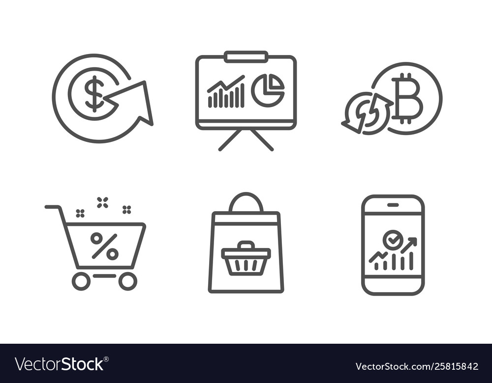 Presentation dollar exchange and refresh bitcoin vector image Presentation dollar exchange and refresh bitcoin