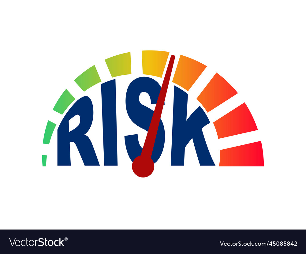 Risk level data and meter with stress vector image Risk level data and meter with stress