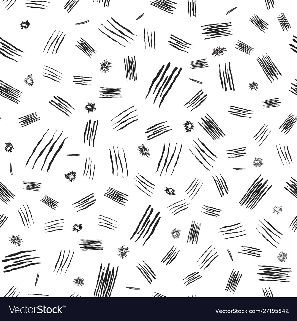 Seamless abstract pattern strokes and blots vector image Seamless abstract pattern strokes and blots
