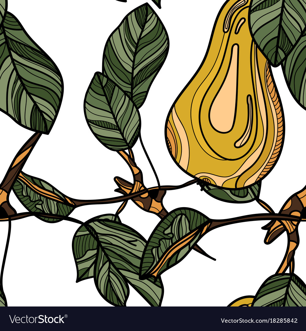 Seamless pattern with pears