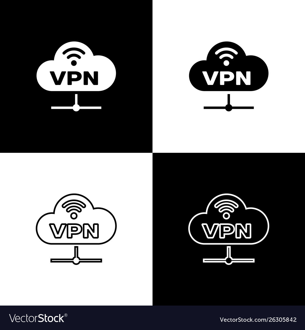 Set vpn network cloud connection icons isolated vector image Set vpn network cloud connection icons isolated