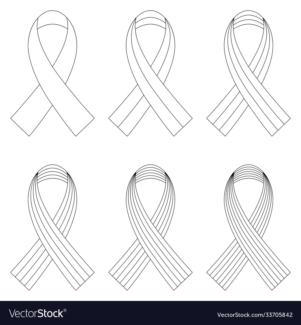 Set wrapped ribbons with a different number vector image Set wrapped ribbons with a different number