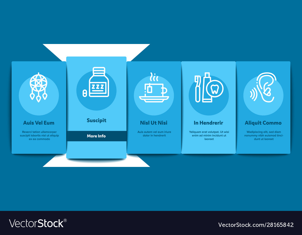 Sleeping time devices onboarding elements icons vector image Sleeping time devices onboarding elements icons