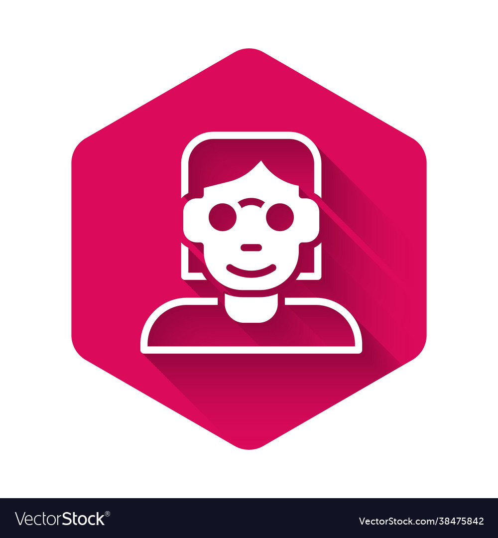 White hacker or coder icon isolated with long vector image White hacker or coder icon isolated with long