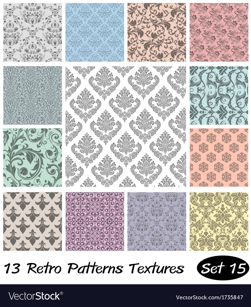 13 retro patterns textures set 15