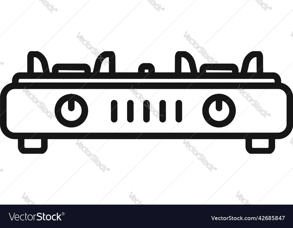 Butane stove icon outline gas cooker Royalty Free Vector