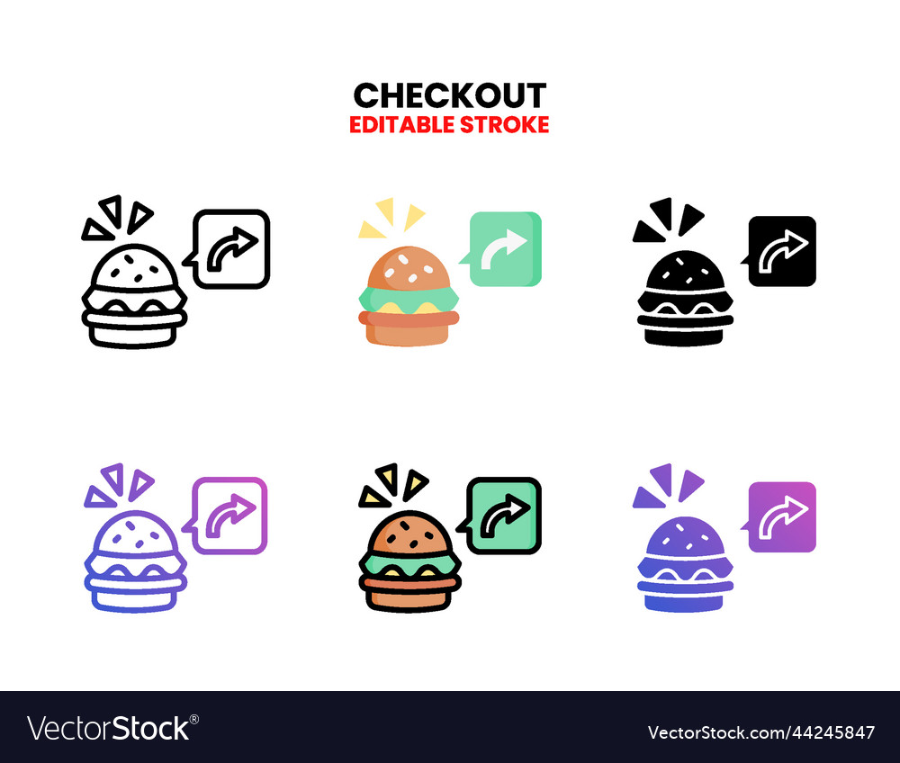 Checkout icon set with different styles vector image Checkout icon set with different styles