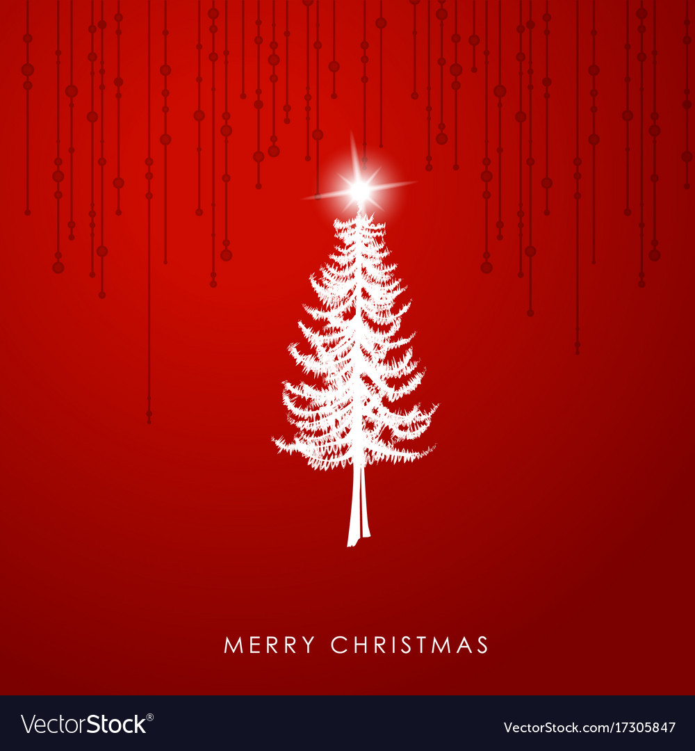 Christmas greeting card template with pine