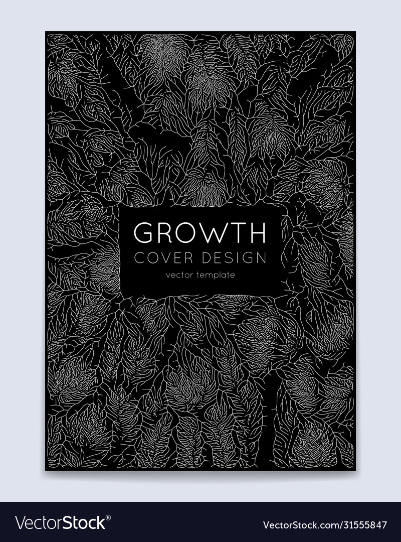 Cover with generative branch growth pattern vector image Cover with generative branch growth pattern