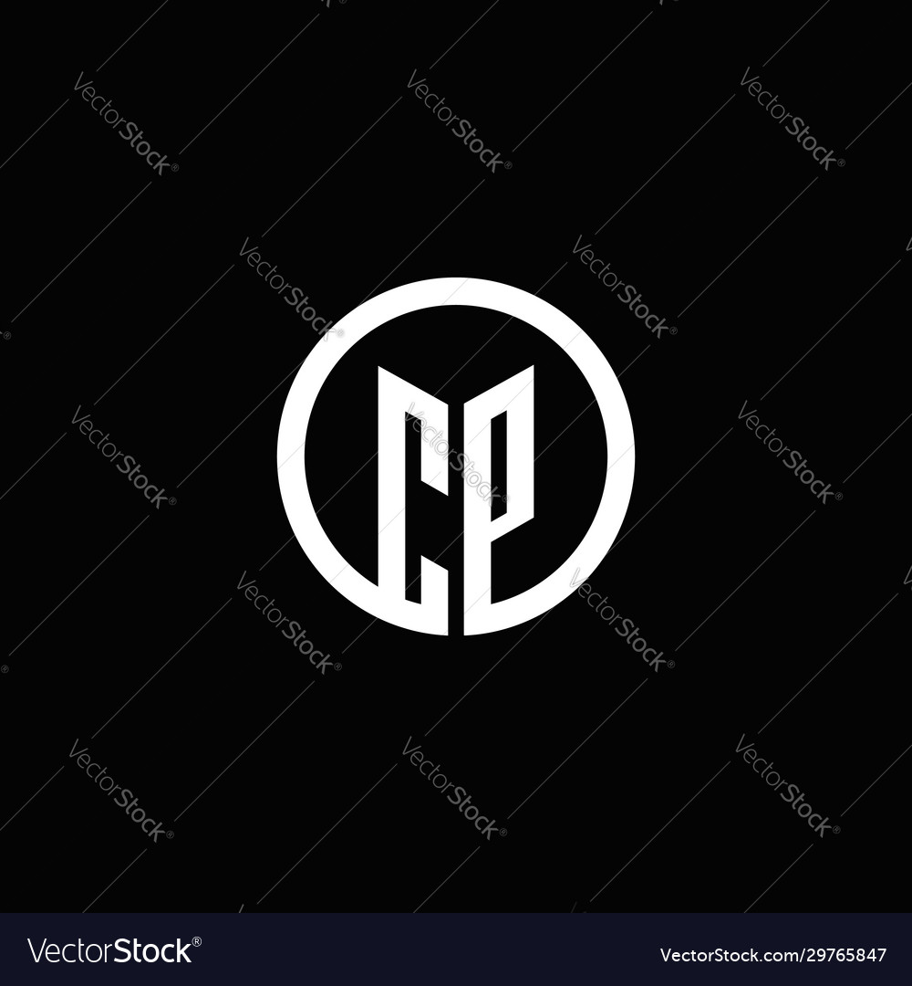 Cp monogram logo isolated with a rotating circle Vector Image Cp monogram logo isolated with a rotating circle