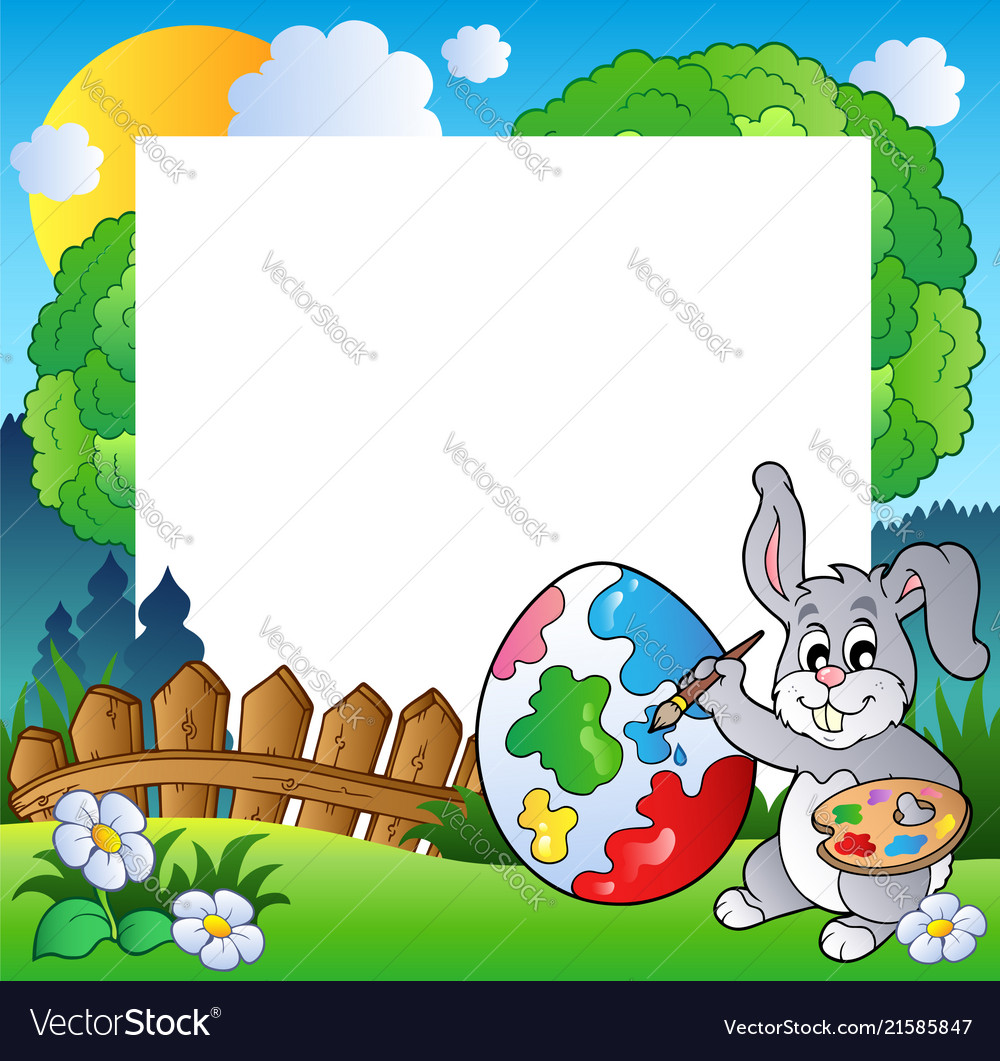 Easter frame with bunny artist