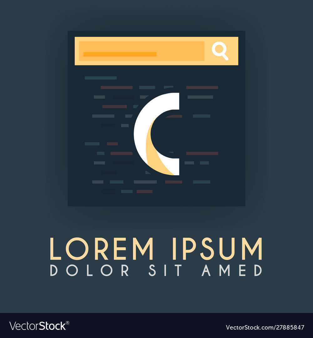 Editor code letter c logo design web