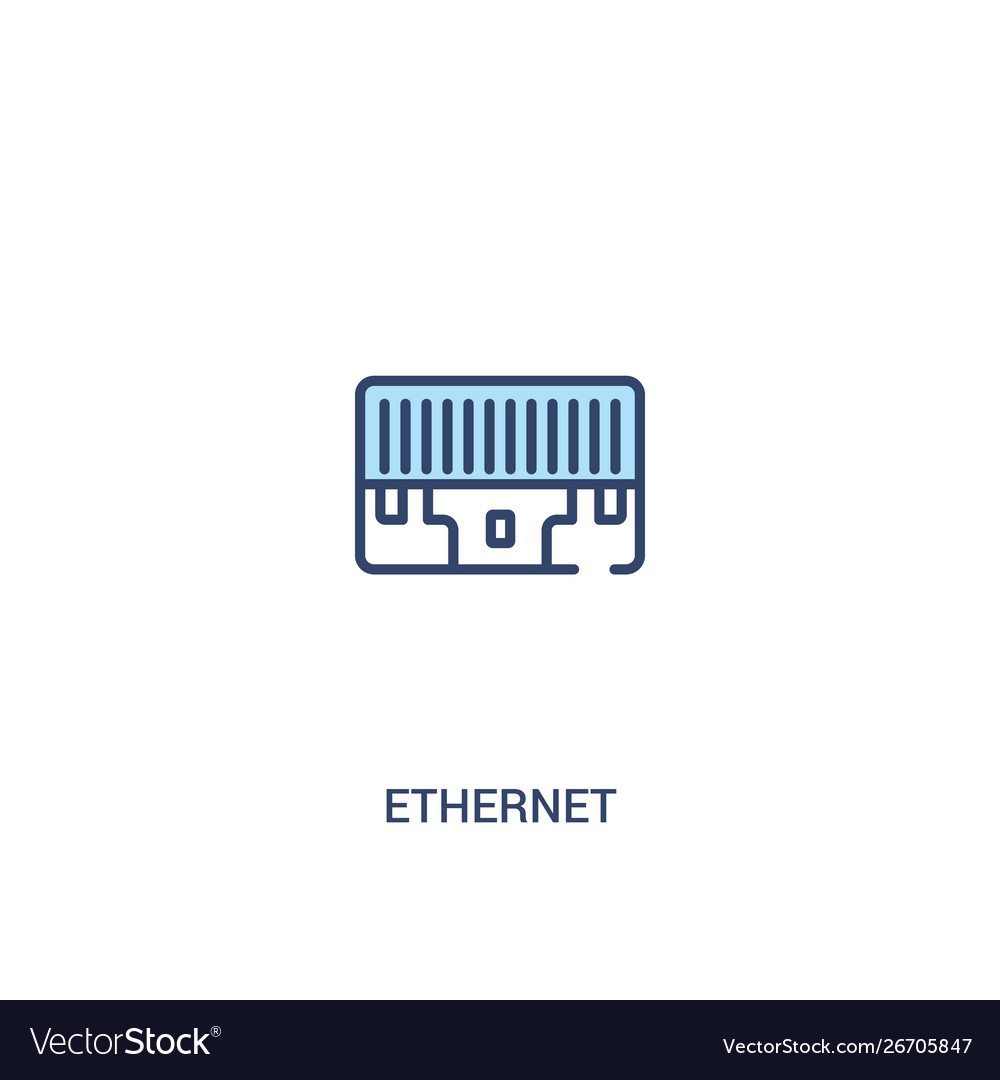 Ethernet concept 2 colored icon simple line