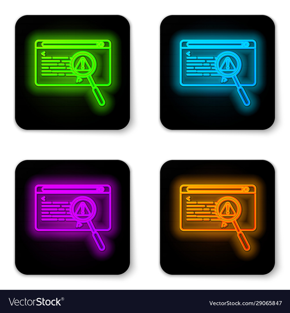 Glowing neon line system bug concept icon isolated Vector Image Glowing neon line system bug concept icon isolated